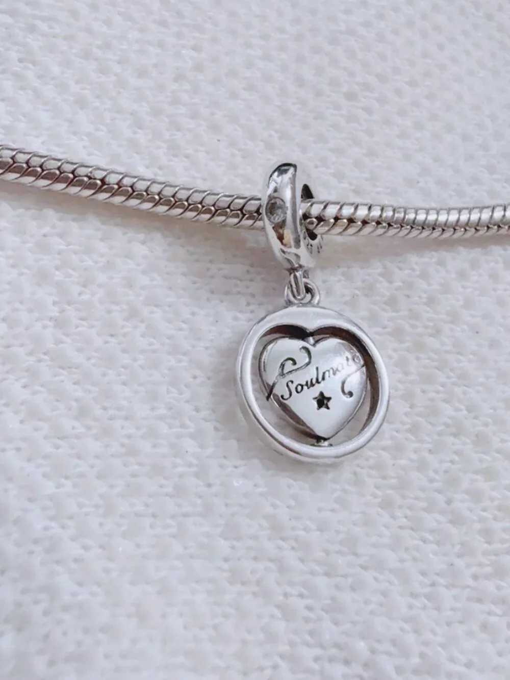 Soulmate Spinning Silver Dangle Charm For Pandora Bracelet Necklace